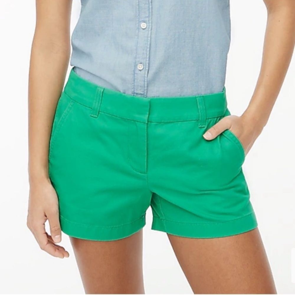 J. Crew Women's High Waist Shorts in Bright Green